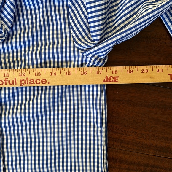 SHEIN | Tie neck blue gingham top shirt long sleeved - Picture 12 of 13